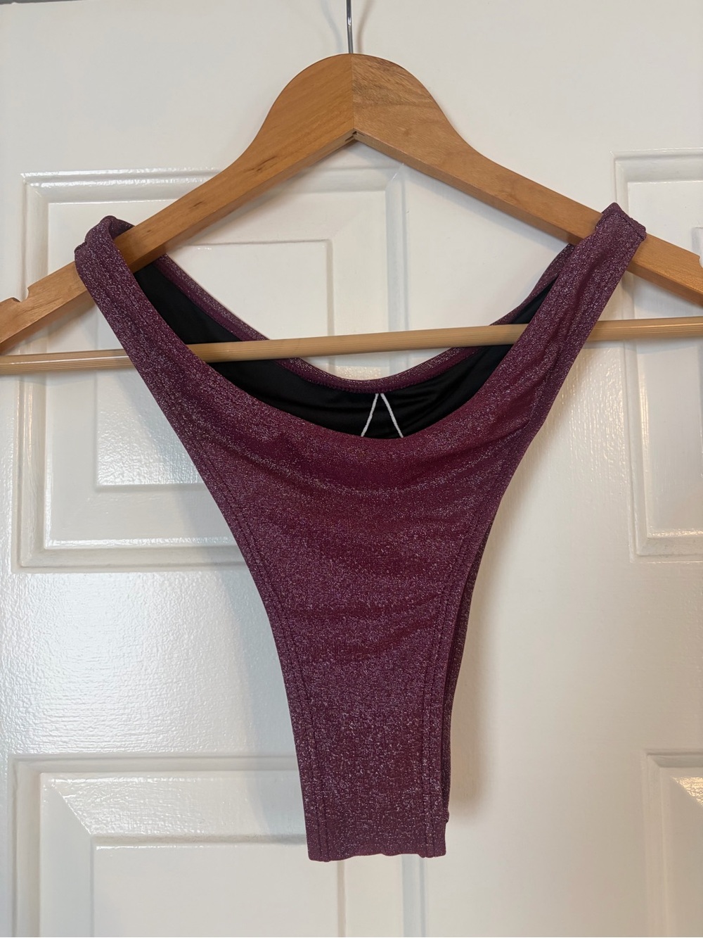 Cupshe Shimmery Plum High-Cut Bikini Bottom